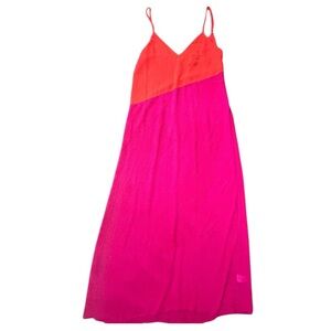 Seaside Retreat Coral Red and Magenta Maxi Cover-Up | Size Small